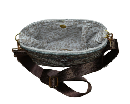 Olivia Shoulder Bag – handmade carpet tote with playful luxury design.