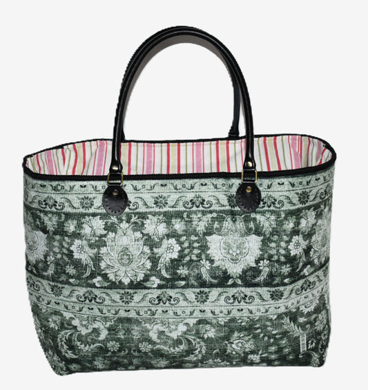 The Grace Overnight – Verdant Scroll & Carnival Stripe